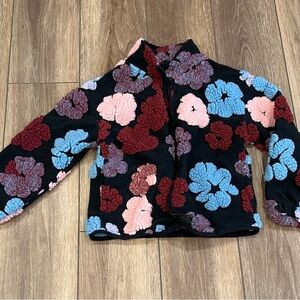 Lucky Brand Kids Floral Puffer Jacket - Black with Red, Pink, and Blue